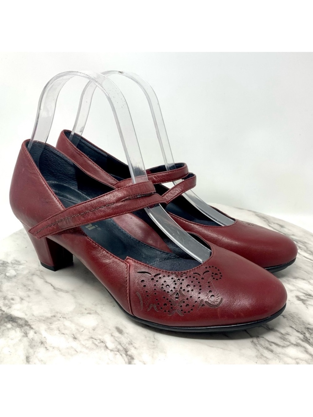Umberto Raffini Red Leather Comfort Mary Janes 39.5 Retro Whimsigoth Avant Garde